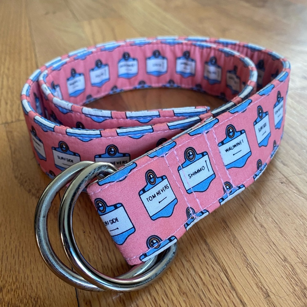 Vineyard Vines Women Pink Ring Canvas Belt Small